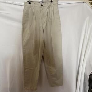 Bugle Boy Vintage Chino Pants Womens 10 Beige High Waist Tapered Leg Full Length